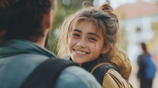 Ayoung volunteer smiling and reflecting on her rewarding experience while helping others in a community setting.