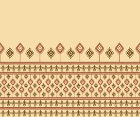 Boho damask style geometric mix Ikat retro strip brown pattern