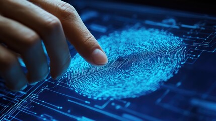 Young architect analyzing digital blueprints and interacting with technology in modern office environment