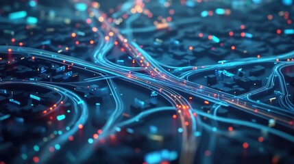 Traffic Flow Visualization with Mobile Internet Significance and Space for Text or Data Analysis