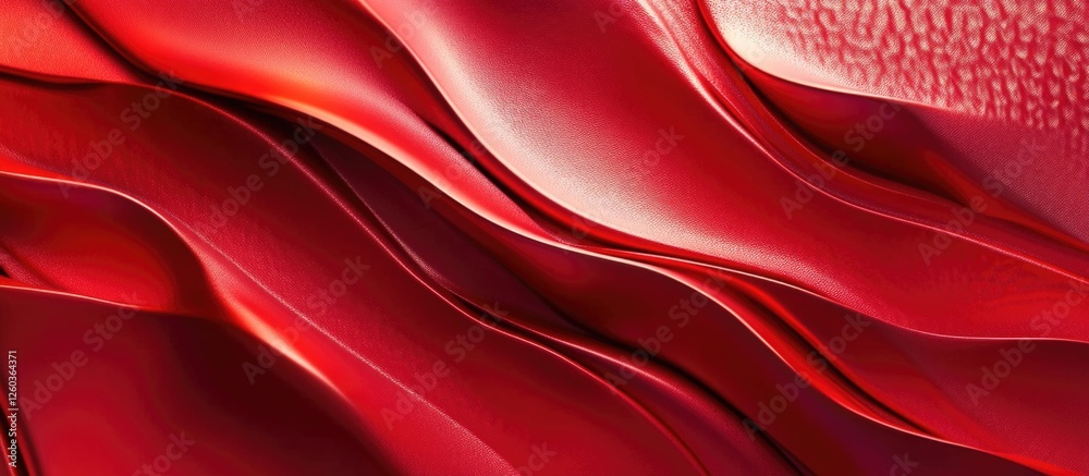 Aufkleber vibrant red abstract background with smooth flowing textures and waves creating a striking visual ef