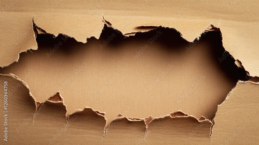 Poster torn brown paper background with empty space for text or branding use