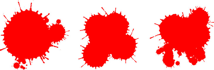 Blood droplets and paint droplets vector illustration.