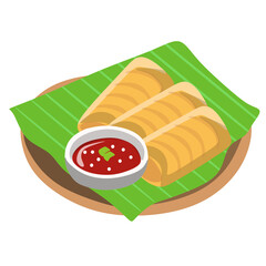 vector illustration of fried Risol. kue risol. Indonesian food culinary. Indonesian snack