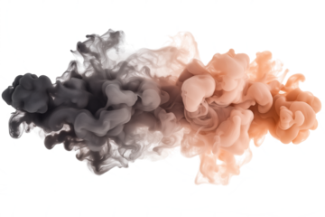 Dark academia smoke in deep brown and black isolated on transparent white background