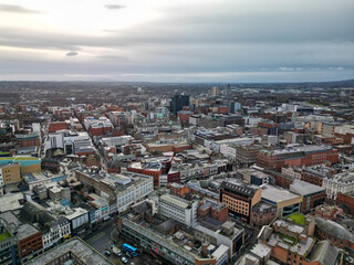 Belfast City Aerial view drone shot UK