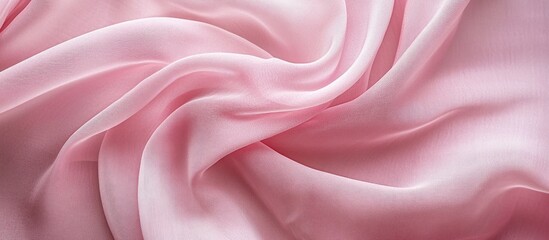 Obraz premium Delicate pink chiffon fabric texture ideal for elegant backgrounds and design projects.