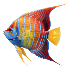 Rainbow Angelfish in isolate white background