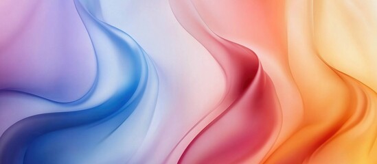 Obraz premium Vibrant gradient background featuring smooth luminous curves transitioning between shades of blue, pink, and orange for a dynamic visual effect.