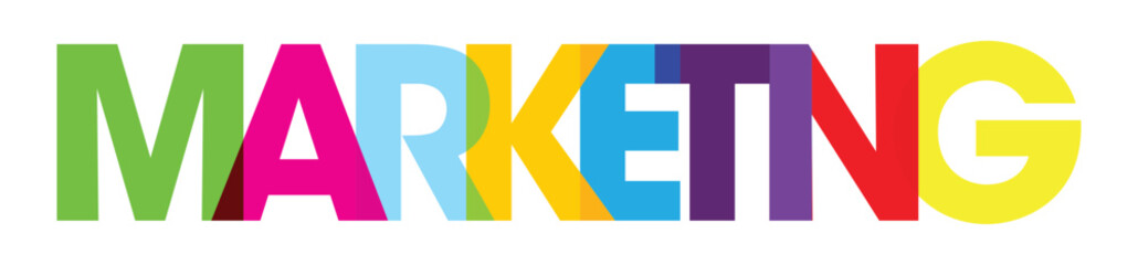 MARKETING overlapping vector letters banner