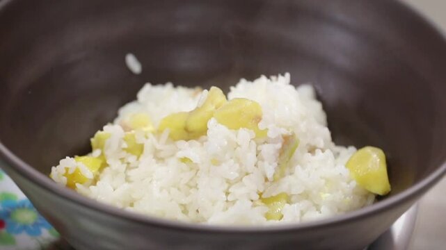 Bowl of chestnut rice
