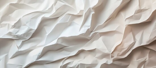 Crumpled white paper texture background for abstract design and artistic wallpaper applications