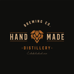 Vintage retro craft brewery logo template design.Logo for business , label , badge.