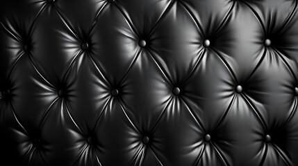 A black leather couch with a black and white pattern. generated using AI