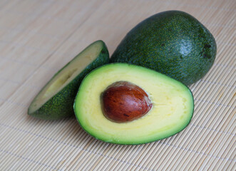 Avocado fresh fruits cut in half