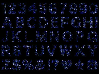 ミラータイル1文字14紺