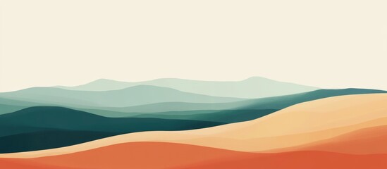 Desert Landscape Abstract Minimalism with Soft Hues and Space for Custom Text Elements
