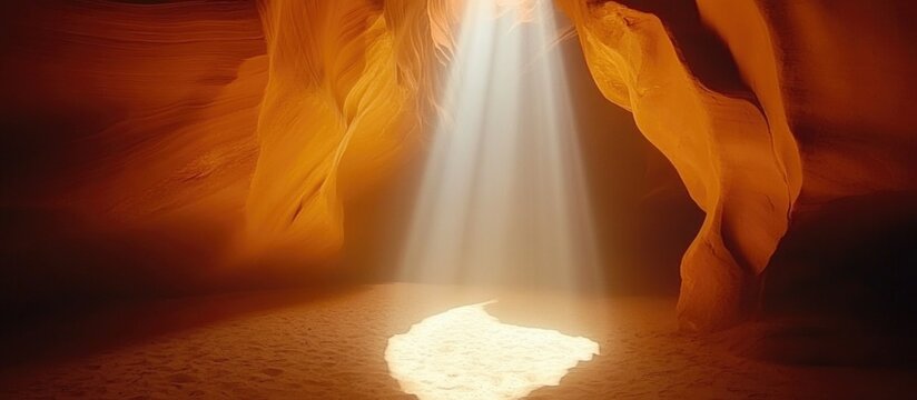 Captivating light beams illuminating the mesmerizing sandstone formations in Antelope Canyon Arizona USA