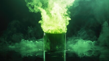 Trace Gas of the Month Plutonium featuring green smoke and empty copyspace for promotional text and creative designs