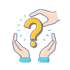 hands holding question mark icon, hands holding question mark vector illustration-hands holding question mark perfect for hands holding question mark logos and icons