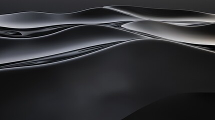 Abstract black background with a wave-like pattern. the wave appears to be made up of multiple wavy lines that create a sense of movement and depth.