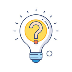 light bulb with question mark curiosity icon, light bulb with question mark curiosity vector, 