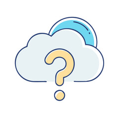 question mark in a cloud icon, question mark in a cloud vector illustration-question mark in a cloud perfect for question mark in a cloud logos and icons