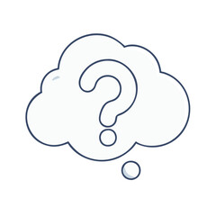 question mark in a cloud icon, question mark in a cloud vector illustration-question mark in a cloud perfect for question mark in a cloud logos and icons