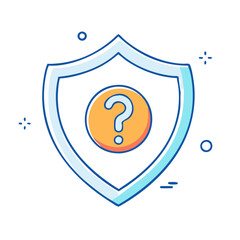 question mark in shield security inquiry icon, question mark in shield security inquiry vector, 