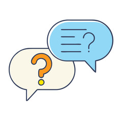 question mark in speech and chat bubbles together icon, question mark in speech and chat bubbles together vector,