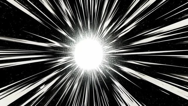 Dynamic explosion effect in a comic style, captured from a central camera angle, resembling a dramatic scene in an action video.