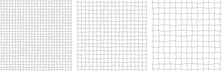 Transparent Hand-Drawn Grid Lines on Isolated Background, Seamless Editable Pattern for UI, Sketches, and Design Concepts, Vector