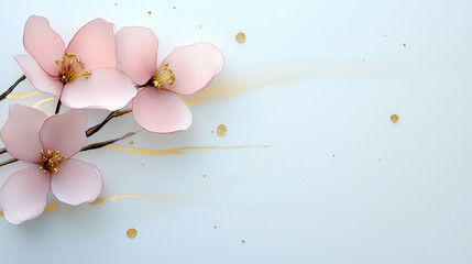 Hole in a wall with a blue background. The hole is surrounded by gold