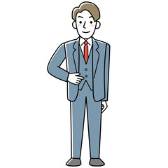 スリーピーススーツを着た若い男性