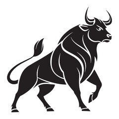 black silhouette of a bull