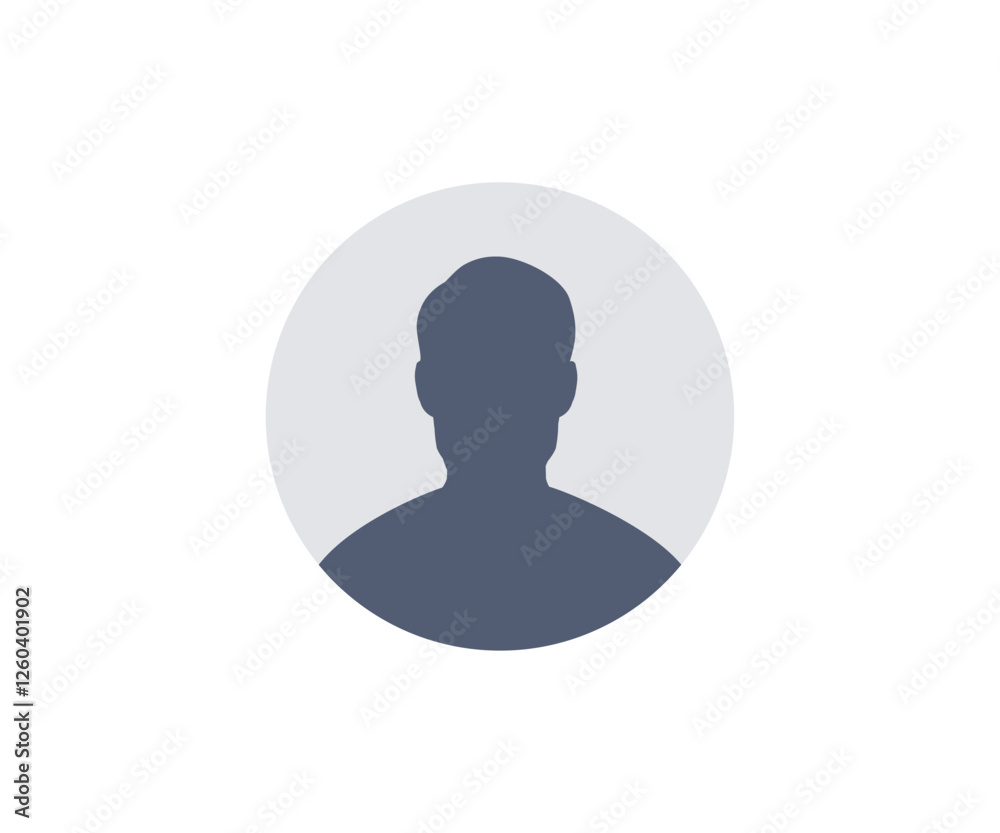 Poster user profile icon. profile picture, portrait symbol. circle button with avatar photo silhouette vect