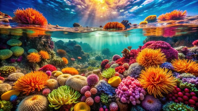 Explore Abbotts Lagoon's vivid coral, anemones dancing on the colorful ocean floor coastline.