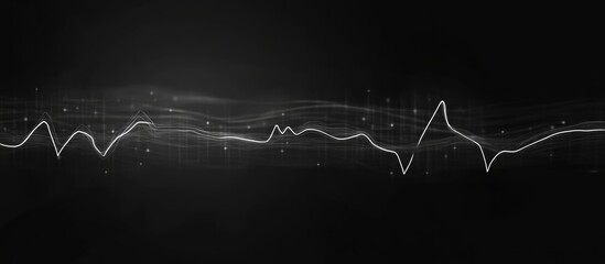 Modern Electrocardiogram (ECG) Graph on Dark Background with Space for Custom Text or Medical Data