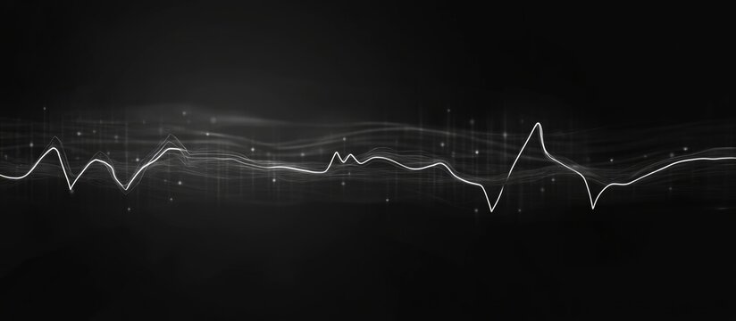Modern Electrocardiogram (ECG) Graph on Dark Background with Space for Custom Text or Medical Data