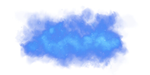 Fantastic blue smoke background. Magic blue smoke with glitter and small particles of twinkling stars. Fog with luminous particles. Blue vapor with stardust. Morning fog over land or water surface PNG