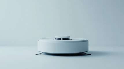 Robotic Vacuum Cleaner on Blue Background