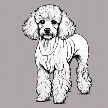 recommend clip art: Illustration of a cute poodle dog with curly fur.
