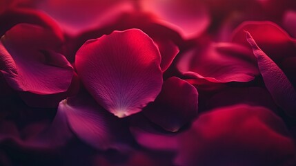 A close-up view of vibrant pink rose petals creating a romantic and tranquil scene. The soft focus and gentle lighting enhance the peaceful ambiance