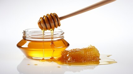 Pure Honey on White Background