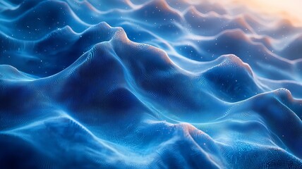 Fototapeta premium Serene Blue Ocean Waves: Captivating close-up of undulating water surfaces, evoking tranquility and depth, perfect for wellness and nature-themed projects.