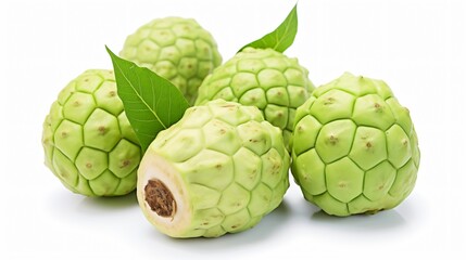 Obraz premium Fresh Noni Fruit on White Background