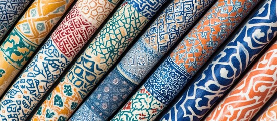 Intricate tile patterns from the Sanandaj mosque in Iran showcasing rich colors and traditional Islamic artistry.