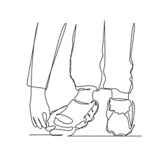 One continuous single drawing line art flat doodle leg, boot, blue, disposable, hospital, put on, pull on. Isolated image hand draw contour on a white background, hand drawn, not AI