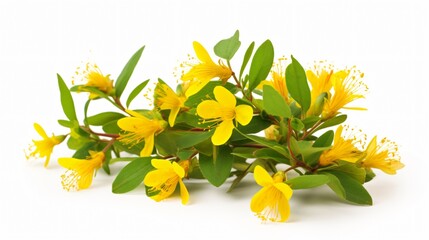 Isolated St. John's Wort on White Background
