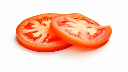 Fresh Tomato Slice on White Background